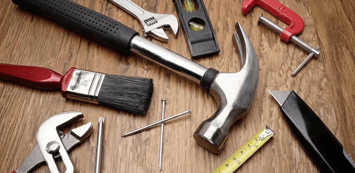 Handyman tools laid out for home repair and maintenance work in Toledo, OH